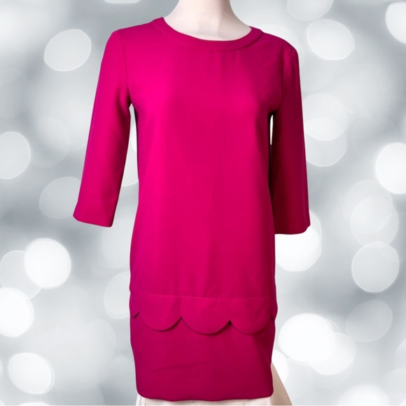 Kate Spade Pink Demi Shift Dress - Scallop Hem - Women's Size 2 - Picture 3 of 17